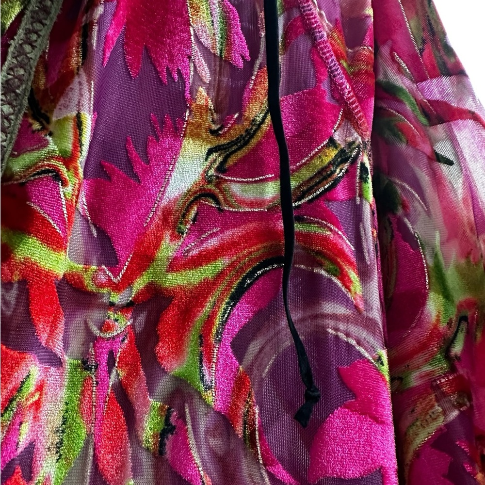 Vintage Custo Barcelona Velvet Burnout Tunic Top Y2K Boho Psychedelic Streetwear - Picture 10 of 15